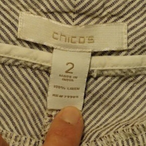 Chico's Women's Striped Linen Pants - Picture 6 of 10